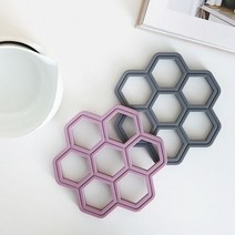 국내제작 허니콤 실리콘 냄비받침(5color), 핑크