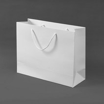 종이쇼핑백 튼튼한 선물용 종이가방 무광 흰색 가로형 쇼핑백 대형 40x30cm