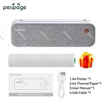 핸드폰사진인화기 Peripage-A4 휴대용 미니 무선 감열식 포토 프린터 잉크 없음 A40 블루투스 메이커, 02 Gray Printer