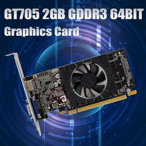 그래픽카드 rtx gtx 채굴용그래픽카드 GT705 그래픽 카드 2GB GDDR3 64 비트 810Mhz PCIE 2.0 HDMI 호환 VG, 01 Black