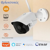 매장CCTV 펫카메라 Tuya 야외 와이파이 보안 카메라 ONVIF 1080P 총알 CCTV 감시 PC 알렉사 구글 홈 무선 캠에서보기 지원, 2pcs with Alexa_AU 플러그