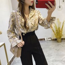 안나리야 캐주얼 정장 골드 뱀피 패션 쉬폰 셔츠 블라우스 SH
