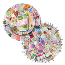 고품질 노트북 캐리어 캠핑 감성 데코 스티커, 세트11. 당충전 총 100매