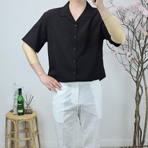 반즈하우스 남자 모던 무드 쉬폰 린넨 반팔 오픈 노카라 셔츠 남방 (9컬러)