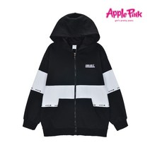 애플핑크 애플핑크 배색 박시 후드집업 (APF9Q102GS)