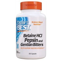 닥터스베스트 베타인 펩신 젠티안 비터 300+60캡슐 Doctors best Betaine HCI HCl Pepsin Gentian Bitters, 1세트, 이미지참조