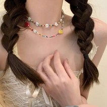 [KT알파쇼핑]알록이 귀여운 레인보우 비즈 패션 목걸이