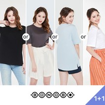 (이지웰) [1+1]보노보 여성 시그니처 실크코튼 티셔츠 4종 택1