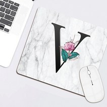 무선충전마우스패드 레이저 미끄럼 방지 게임용 마우스 패드 대형 가죽 이니셜 노트북 책상 매트 사무실 컴퓨터 액세서리 쿠션, [01] 25x21 CM, [19] 18.whitemarble R