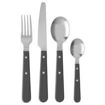 이케아 리브네라 식기도구24종/블랙 포크 칼 숟가락 찻숟가락 각 6개