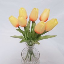 데코브라더스 망고 튤립조화 3송이묶음, 오렌지옐로우