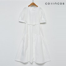 코인코즈 라운드넥 리본 퍼프 반팔 원피스 (IY2MO4300)