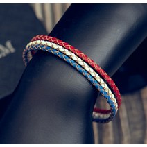 [오뎀] 3색 빈티지 소가죽 팔찌 1B0910KMX, 21CM