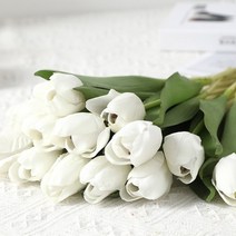 튤립조화 예쁜꽃장식 조화꽃다발 실크 튤립 테이블 꾸미기, 튤립조화 레드