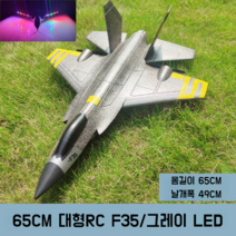 대형 65CM RC 비행기 전투기 항공찰영 무선 입문 EPP폼 글라이더 조종, 배터리1개(비행15-20분), 65CM F35 그레이