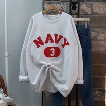 상상그이상 여성용 국내제작 기모 남여공용 네이비 맨투맨 심플한 레터링 포인트 레깅스와 잘어울리는 가성비 좋은 부드럽고 가벼운 따뜻한 특양면 소재 커플박스티