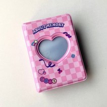 3 인치 격자 무늬 사진 앨범 40 포켓 만화 그림 스토리지 케이스 카드 홀더 스위트 스타 Photocard 바인더 미니 수집 도서, 분홍색