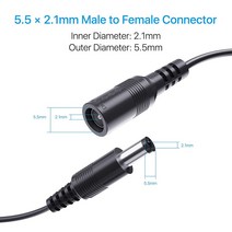 견고한 12V DC 충전 코드 5.5x2.1mm 남성 여성 케이블 보안 카메라 무선 IP 네트워크 CCTV DVR NVR 레코더, 한개옵션0