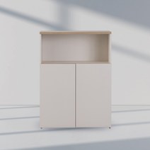 리바트하움 오브제 800 3단책장(도어), 소프트화이트