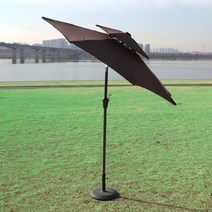 알루미늄2단파라솔 2700+썬베이스25KG 45도 꺾임, 화이트