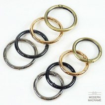 마크라메 재료 원형 O링 오픈형 키링 가방 부자재, 감자쌀롱 O링_흑니켈_25mm