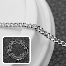써지컬스틸 실버 커브체인 뱀줄 남자목걸이4mm