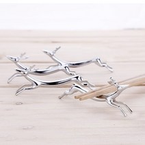 메종드와이 애니멀 강아지 사슴 수저받침 4개세트 (닥스훈트/사슴), 사슴-실버