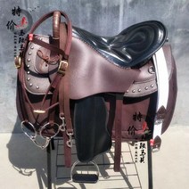 대형 말 안장 마장 마술 안장 풀 세트 안전 벨트 소가죽 내몽골 승마장비 승마용품, 커피(대형말) 정강이 보호대 미포함, 1개