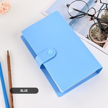 달러북 화폐 수집 스크랩북 지폐 옛날 케이스 보관 100 지폐 수집 앨범 흰색 내부 잎 루즈 리프 PU 커버, 01 파란
