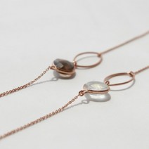 제이로렌 N0748 문스톤 스모그쿼츠 원석 실버 목걸이