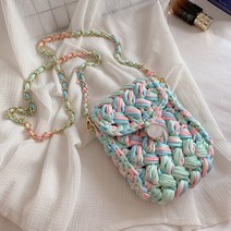 미우크굿즈 코바늘 핸드폰 가방뜨기 가방만들기 키트 DIY 손뜨개 + 동영상 제공, 코튼캔디