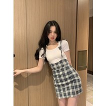 학원풍 백합 날씬해 보이는 멜빵치마 두 벌