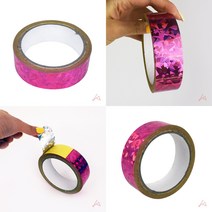 홀로그램테이프 3CM 분홍 종이테이프제작 마테제작 마스킹테이프
