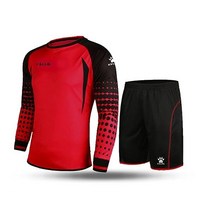 축구복 KELME 남성용 골키퍼 패딩 저지 및 반바지 청소년 축구 셔츠와 바지 성인용 긴소매 키퍼 유니폼 키트