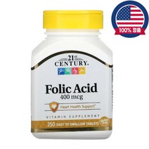 21세기 센트리 21st Century 엽산 400mcg 250정 1개, 1통
