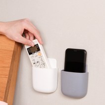리모컨 수납함 TV 에어컨 벽걸이 벽걸이 펀치프리 핸드폰 수납선반걸이, 콩 페이스트 레드