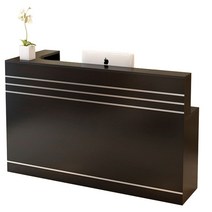 인포데스크 레지 카운터 입구 안내, 갈색 빨간색 좌회전 100x80x110cm