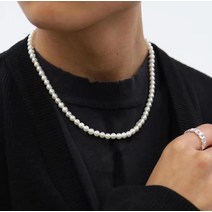 진주목걸이 코디 트렌드 화이트 시뮬레이션 쉘 진주 목걸이 스테인레스 스틸 비드 볼 바다 체인 쥬얼리 남성 여성 초커 비치 선물