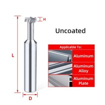 드릴비트세트 십자 타일 드라이버 밀링 초경 T 슬롯 커터 텅스텐 스틸 엔드 밀 CNC 공구 금속 Al 구리 가공 선반, D10x60L, Uncoated, H5.0