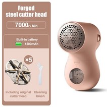 전기 패브릭 면도기 USB 충전 3 단 스피드 스웨터 탈피기 휴대용 헤어볼 트리머 추가 교체 블레이드, 06 Pink with 4 Blades