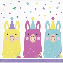 크리에이티브컨버팅 라마 음료용 파티냅킨 12.7cm 16개입, 혼합색상