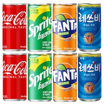 코카콜라190ml(10캔)+환타오렌지190ml(10캔)+스프라이트190ml(10캔)+레쓰비마일드업소용175ml(30캔)/총60캔, 60개, 190ml