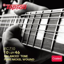 Topson Pure Nickel Steel (Balanced Tone) Light Gauge (010) Electric guitar strings 탑선 일렉트릭 기타 스트링, Pure Nickel Steel (Balanced Tone) Light (010)