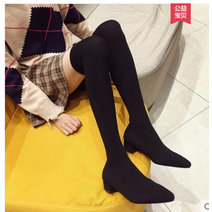 스틸레토부츠 할인점 여성신발 마름질 청키 무릎넘어 삭스부츠 스판 니트 롱부츠 트렌드 3087304760
