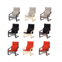 이케아 POANG 포엥 암체어 프레임+크니사 쿠션, 프레임 블랙브라운+쿠션 크니사 라이트베이지_192.407.96