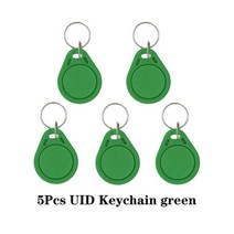 RFID 액세스 제어 복제 배지 NFC 스마트 칩 0 블록 재기록 복사 키 Fob 13 56MHZ 1K S50 복사기 태그 5 10 피스, 5PCS-UIDK-Green