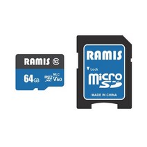 래미즈 마이크로SD카드 TF카드 MLC UHS-I V60 U3 100MB/초 블랙박스용 4K UHD 지원, 64GB + SD 어댑터