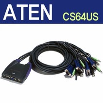 ATEN 4포트 USB KVM 스위치 (CS64US)분배기 선택기 스위치 스위처 영상가전 산업용 네트워크용품 영상출력기기, 본상품