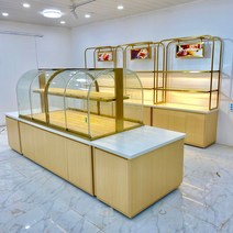 곡선형 진열대 빵집 베이커리 케이크 디스플레이 원목, 미터당 유형 C 아일랜드 캐비닛