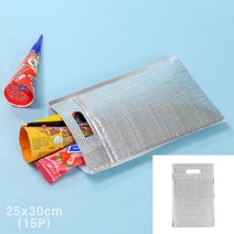 손잡이 은박보냉팩 15P세트 20X30 피자보온팩 손잡이은박보냉백